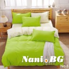 Двулицево спално бельо - зелено/екрю