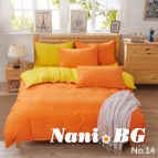 Двулицево спално бельо - оранж/жълто