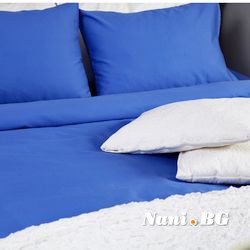 Спално бельо памучен сатен - Тъмно синьо