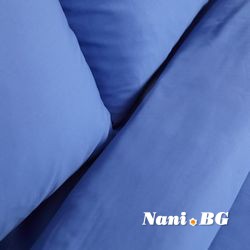 Спално бельо памучен сатен - Тъмно синьо