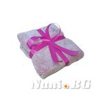 Детско одеяло на сърчица - светло розово