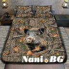 3D спално бельо с ловджийски мотиви - Wild boar
