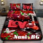 3D спално бельо Романтични - LOVE RED