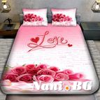 3D спално бельо Романтични - LOVE