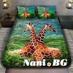 3D спално бельо с животни - Жирафи