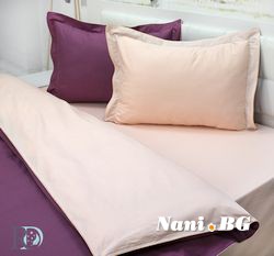 Спално бельо памучен сатен - Розе и Праскова
