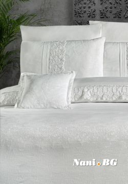 Луксозно спално бельо VIP сатен FLORENZA WHITE