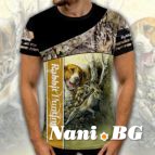 3D Мъжка тениска с ловни мотиви Rebbit Hunting