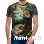 3D Мъжка тениска с рибарски мотиви Pike hunter
