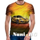 3D Мъжка тениска Car 6857 + надпис
