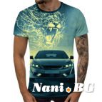 3D Мъжка тениска Car 6856 + надпис