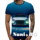3D Мъжка тениска Car 6832 + надпис