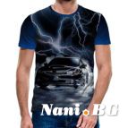 3D Мъжка тениска Car 6822 + надпис