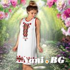 Лятна дамска рокля с 3D принт Българска шевица
