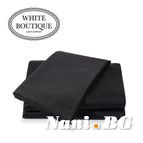 Чаршаф с ластик памучен сатен White Boutique Черно 37см.