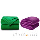 2 броя одеяла ХИТ зелено и лилаво