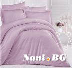 Спално бельо памучен сатен Uni Lilac