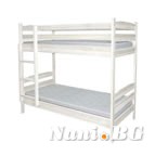 Двуетажно дървено легло Масив бяло