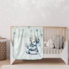 Бебешко коледно одеяло двулицево 75х120, МЕЧЕ