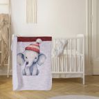 Бебешко коледно одеяло двулицево 75х120, СЛОНЧЕ