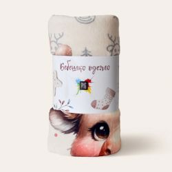 Бебешко коледно одеяло двулицево 75х120, ЕЛЕНЧЕ