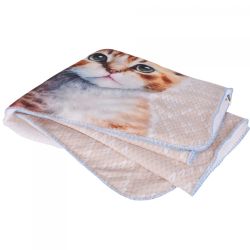 Бебешко коледно одеяло двулицево 100х150, КОТЕ ПЛЕТКА