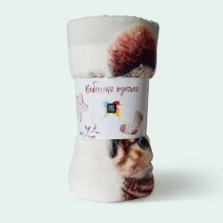 Бебешко коледно одеяло двулицево 100х150, КОТЕНЦЕ