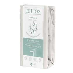 Чаршаф с ластик памук и бамбук, светло сив