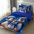 Детско 3D спално бельо, Пингвини