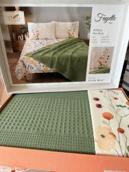 Спално бельо памук в комплект с ковертюра, FAYETTE GREEN