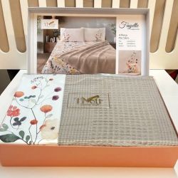 Спално бельо памук в комплект с ковертюра, FAYETTE CAPPUCCINO