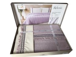 Спално бельо памук в комплект с ковертюра, MELANIE, лила