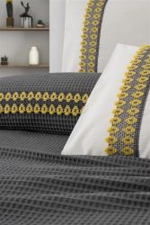 Спално бельо памук в комплект с ковертюра, VALERIE, antracit