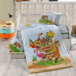 Бебешки к-т с олекотена завивка Зоопарк син