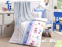 Бебешко спално бельо бамбук с памучно одеяло - SWEET TOYS MAVI