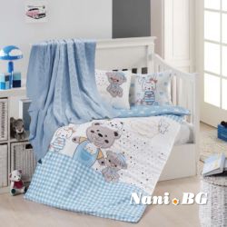Бебешко спално бельо бамбук с памучно одеяло TEDDY BEAR