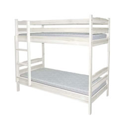 Двуетажно дървено легло Масив бяло