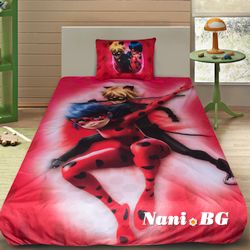 Детско 3D спално бельо Ladybug And Cat Noir Red