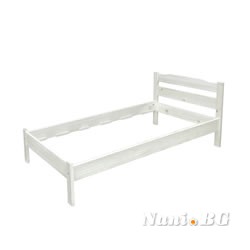 Дървено легло Масив цвят бял