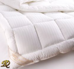 Памучна завивка пролет и есен, сатенирано райе - бяло