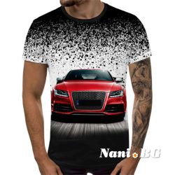 3D Мъжка тениска Car 6478 + надпис