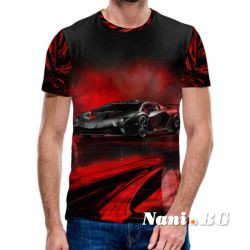 3D Мъжка тениска Car 6815 + надпис