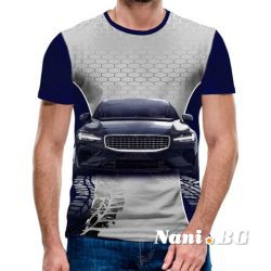 3D Мъжка тениска Car 6817 + надпис