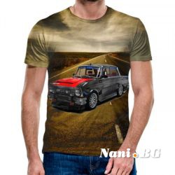 3D Мъжка тениска Car 6824 + надпис