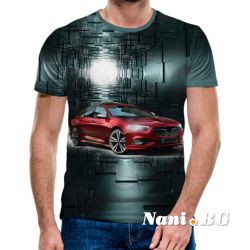 3D Мъжка тениска Car 6827 + надпис