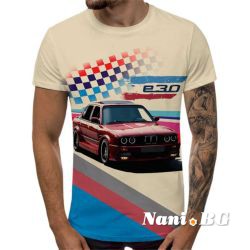 3D Мъжка тениска Car 6828 + надпис