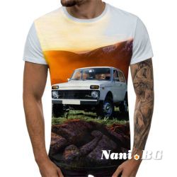 3D Мъжка тениска Car 6831 + надпис
