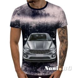 3D Мъжка тениска Car 6841 + надпис