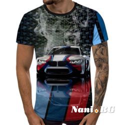 3D Мъжка тениска Car 6846 + надпис
