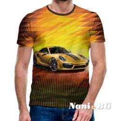 3D Мъжка тениска Car 6857 + надпис